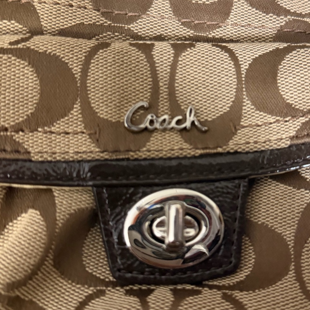 Coach Beige and Brown Crossbody Bag Purse - Picture 2 of 8